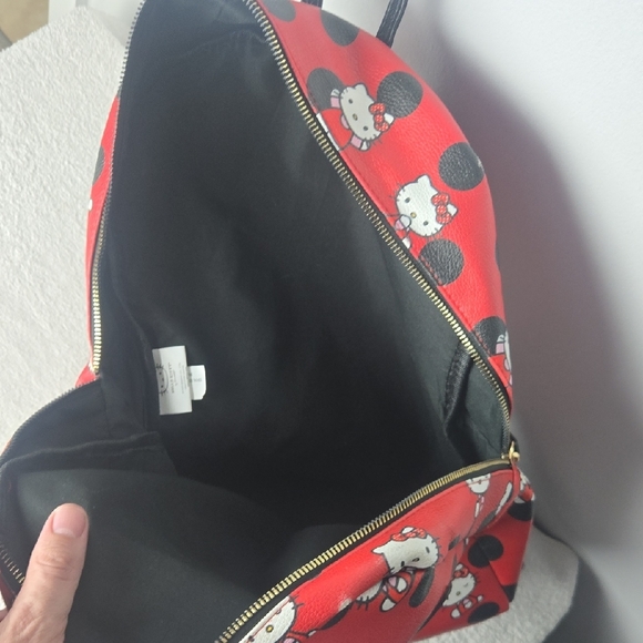 Sanrio Hello Kitty Polka Dot Backpack & Coin Pouch - Black/Red - Picture 9 of 9